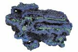 Sparkling Azurite Crystals on Fibrous Malachite - China #231819-1